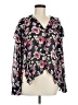 Signature 8 100% Polyester Floral Black Long Sleeve Blouse Size M - photo 1