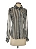Iz Byer 100% Polyester Stripes Silver Long Sleeve Blouse Size XS - photo 1