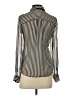 Iz Byer 100% Polyester Stripes Silver Long Sleeve Blouse Size XS - photo 2