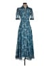 Derek Lam 100% Polyester Paisley Blue Casual Dress Size EU (IT) 38 / US 2 - photo 1