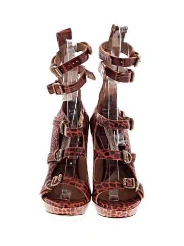 Vivienne Westwood SS14 Leather Embossed Buckle Carrie Sandals (view 2)
