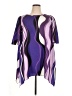 Emery Rose Graphic Purple Short Sleeve Blouse Size 1X - photo 1