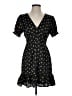 Aqua 100% Polyester Hearts Black Casual Dress Size S - photo 1