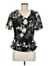Draper's & Damon's 100% Polyester Black Short Sleeve Blouse Size 8 (petite) - photo 1