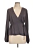 Topshop 100% Polyester Gray Long Sleeve Blouse Size 10 - photo 1