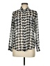 INC International Concepts Houndstooth Silver Long Sleeve Blouse Size 6 - photo 1