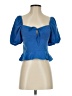 BCBGeneration Blue Short Sleeve Blouse Size S - photo 1