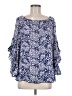 Fever 100% Rayon Blue 3/4 Sleeve Blouse Size M - photo 1