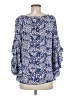 Fever 100% Rayon Blue 3/4 Sleeve Blouse Size M - photo 2