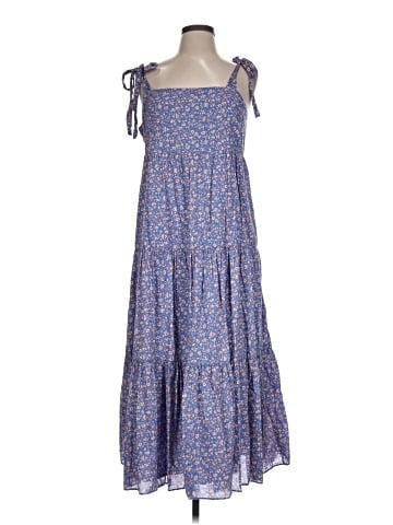 Madewell Tie-Strap Tiered Midi Dress in Summer Vines (view 1)