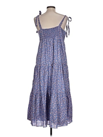 Madewell Tie-Strap Tiered Midi Dress in Summer Vines (view 2)