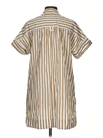 Madewell Collared Button-Front Mini Shirtdress in Stripe (view 2)