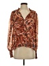 A.L.C. Paisley Brown Long Sleeve Silk Top Size 2 - photo 1