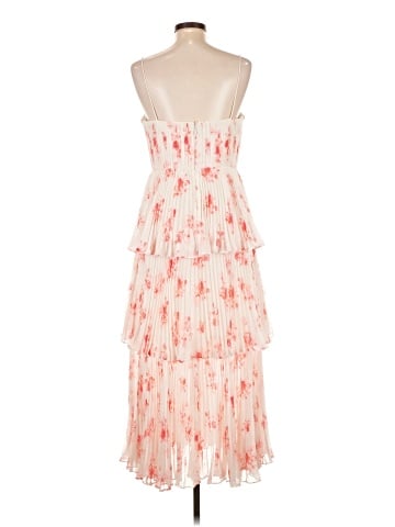 Self-Portrait Floral chiffon tiered midi dress (view 2)