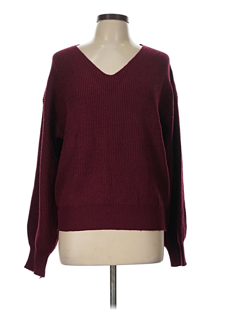 Pre-owned Unbranded Pullover Sweater In Burgundy