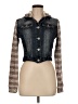Wallflower Aztec Or Tribal Print Fair Isle Solid Blue Denim Jacket Size M - photo 1