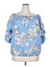 Miss Lili Blue 3/4 Sleeve Blouse Size 3X - photo 1