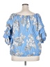 Miss Lili Blue 3/4 Sleeve Blouse Size 3X - photo 2