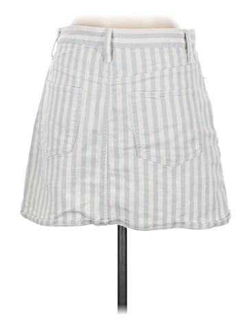 Madewell Stretch A-Line Mini Skirt in Pompano Stripe: Button-Front Edition (view 2)