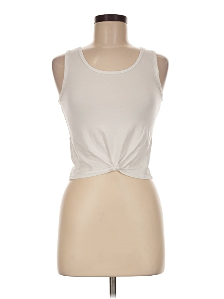 Pre-owned Onzie Sleeveless Top Ivory Halter Neckline Tops