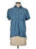 A New Day 100% Lyocell Blue Short Sleeve Button-Down Shirt Size S - photo 1