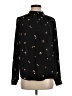 Halogen 100% Polyester Floral Black Long Sleeve Blouse Size S - photo 1