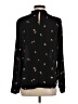 Halogen 100% Polyester Floral Black Long Sleeve Blouse Size S - photo 2