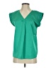 Ann Taylor LOFT 100% Polyester Green Short Sleeve Blouse Size XS - photo 1