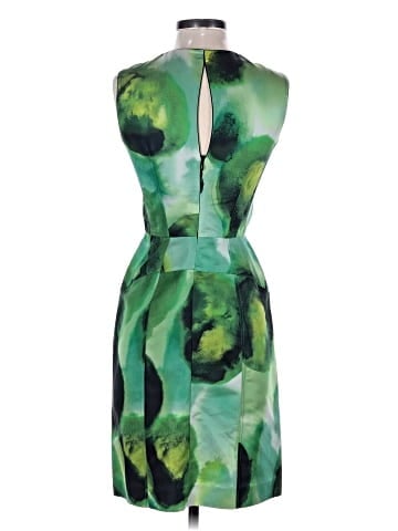 Burberry Green Silk Midi Dress (view 2)