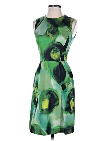Burberry Green Silk Midi Dress (view 1)