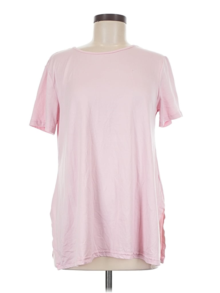 Pre-owned Ekouaer Short Sleeve Top Pink Crew Neck Tops