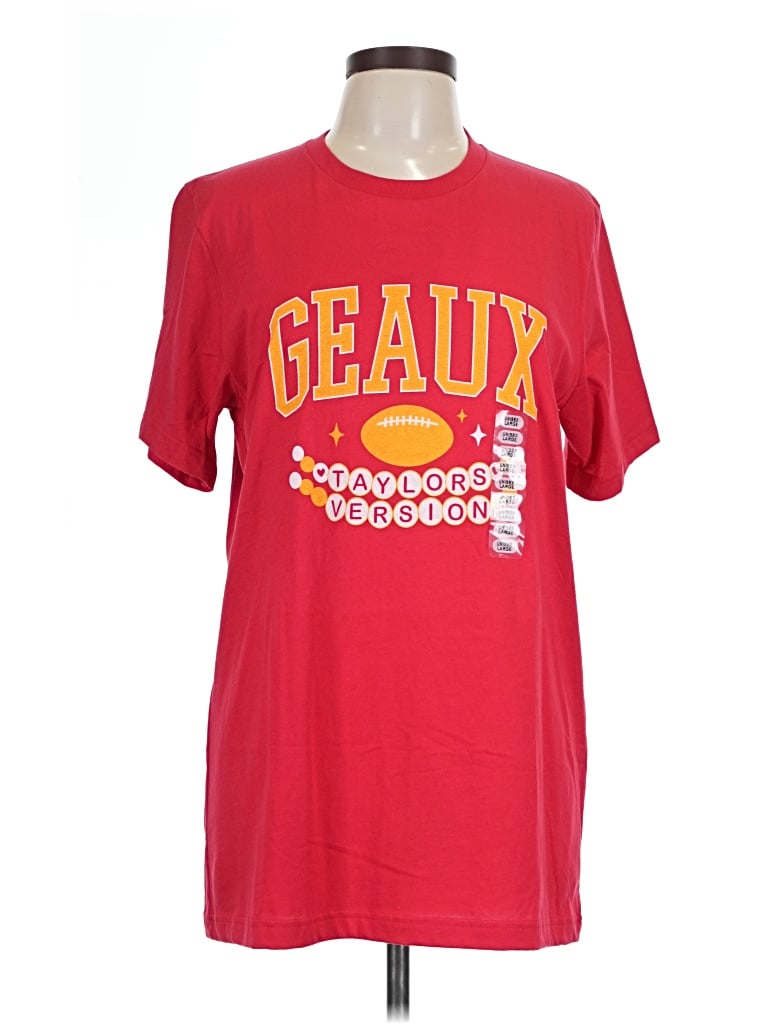 Pre-owned Canvas Short Sleeve T-shirt In Red