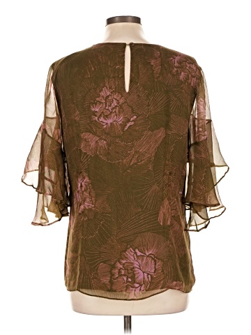 Josie Natori Short Sleeve Silk Top (view 2)