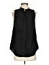 MICHAEL Michael Kors 100% Cotton Black Sleeveless Button-Down Shirt Size S - photo 1