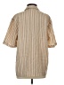 H&M Stripes Tan Short Sleeve Button-Down Shirt Size S - photo 2