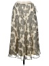Pendleton 100% Silk Paisley Ivory Silver Silk Skirt Size 8 Petite - photo 1