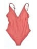 Kona Sol Solid Orange One Piece Swimsuit Size L - photo 1