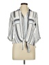 Fortune + Ivy Stripes Gray 3/4 Sleeve Blouse Size L - photo 1