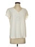 Ann Taylor LOFT 100% Polyester Ivory Short Sleeve Henley Size S - photo 1