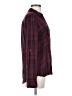 Tinsel 100% Rayon Plaid Burgundy Long Sleeve Blouse Size S - photo 4