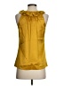 BCBGMAXAZRIA 100% Silk Yellow Sleeveless Silk Top Size XS - photo 2