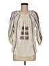 Roller Rabbit 100% Cotton Ivory 3/4 Sleeve Blouse Size M - photo 1
