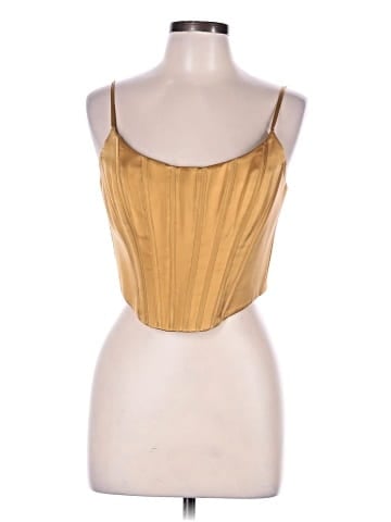 Zimmermann Cropped silk-satin bustier top (view 1)