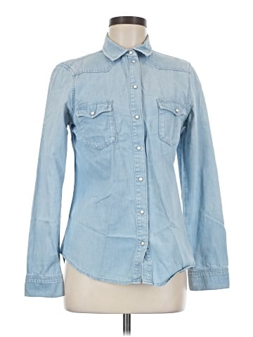 Topshop Long Sleeve Button-Down Shirt (view 1)