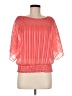 BCX 100% Polyester Orange Pink Short Sleeve Blouse Size M - photo 1