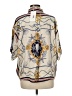 Shore 100% Viscose Print Ivory 3/4 Sleeve Blouse Size M - photo 2