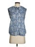 Sfera Blue Sleeveless Button-Down Shirt Size S - photo 1