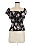 No Comment 100% Polyester Black Short Sleeve Blouse Size M - photo 1