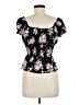 No Comment 100% Polyester Black Short Sleeve Blouse Size M - photo 2