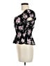 No Comment 100% Polyester Black Short Sleeve Blouse Size M - photo 5